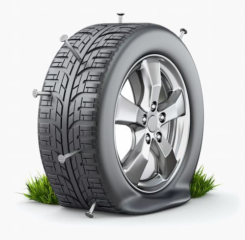 punctured tyre icon