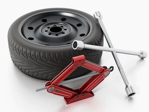 tyre with jack icon